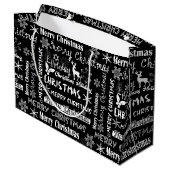 Grand Sac Cadeau Fêtes de Noël, motif de Noël (Dos Angle)