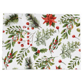 Grand Sac Cadeau Fêtes de Noël Pine Red Berries Botanique (Dos)
