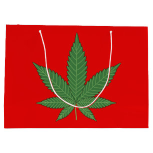 Grand Sac Cadeau Feuille de mauvaises herbes personnalisée