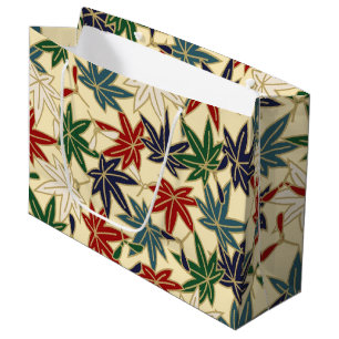 Grand Sac Cadeau Feuille d'érable japonaise