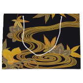 Grand Sac Cadeau Feuille d'érable japonaise et eau courante (Devant)