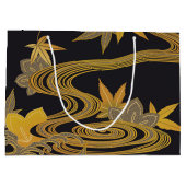 Grand Sac Cadeau Feuille d'érable japonaise et eau courante (Dos)