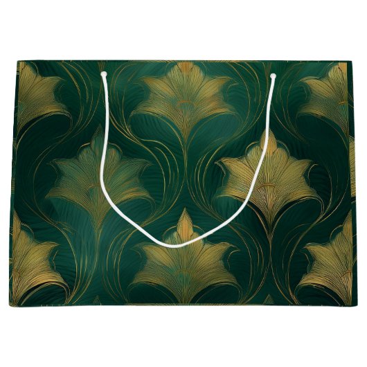 Grand Sac Cadeau Feuille d'or (Devant)