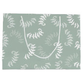 Grand Sac Cadeau Feuilles botaniques verts turquoises (Dos)