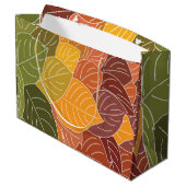 Grand Sac Cadeau Feuilles d'automne (Dos Angle)