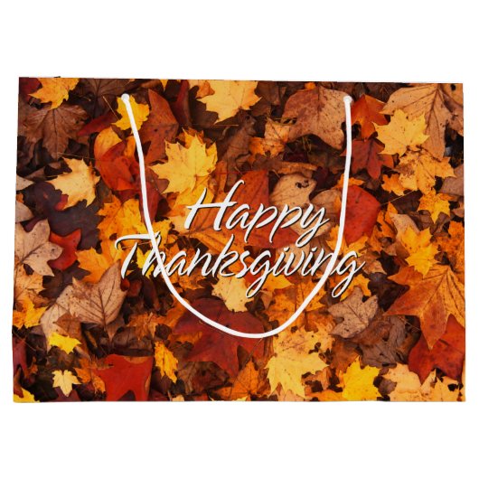 Grand Sac Cadeau Feuilles d'automne 6 (Dos)