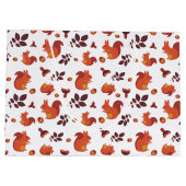 Grand Sac Cadeau Feuilles d'automne, Acorns et Motif d'écureuils (Dos)