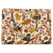 Grand Sac Cadeau Feuilles d'automne, baies, champignons et fleurs (Dos)