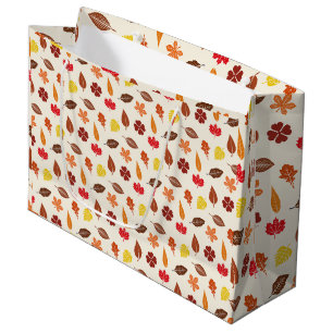 Grand Sac Cadeau Feuilles d'automne confortables