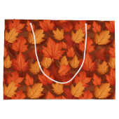 Grand Sac Cadeau Feuilles d'automne orange (Dos)