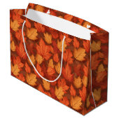 Grand Sac Cadeau Feuilles d'automne orange (Dos Angle)