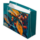 Grand Sac Cadeau Feuilles de bois d'automne. Nature feuillage d'aut (Devant Angle)