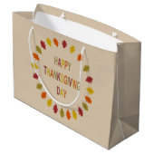 Grand Sac Cadeau Feuilles de chêne de Thanksgiving (Dos Angle)