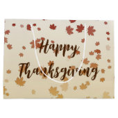 Grand Sac Cadeau Feuilles de l'érable de Thanksgiving (Dos)