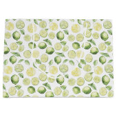 Grand Sac Cadeau Feuilles de limes vertes Fruit (Devant)
