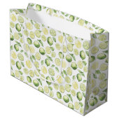 Grand Sac Cadeau Feuilles de limes vertes Fruit (Dos Angle)