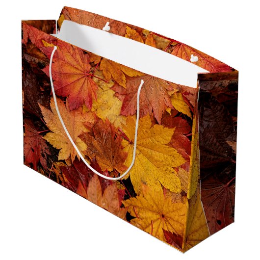 GRAND SAC CADEAU FEUILLES D'OR D'AUTOMNE (Dos Angle)