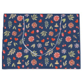 Grand Sac Cadeau Feuilles et fleurs romantiques (Devant)