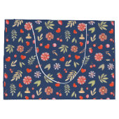 Grand Sac Cadeau Feuilles et fleurs romantiques (Dos)