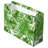 Grand Sac Cadeau Feuilles tropicales (Devant Angle)