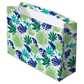 Grand Sac Cadeau Feuilles tropicaux (Dos Angle)