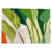 Grand Sac Cadeau Feuilles tropicaux (Dos)