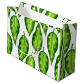 Grand Sac Cadeau Feuilles tropicaux (Devant Angle)