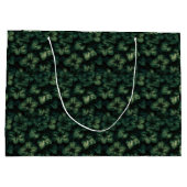 Grand Sac Cadeau Feuilles Vert Foncé (Dos)
