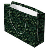 Grand Sac Cadeau Feuilles Vert Foncé (Dos Angle)