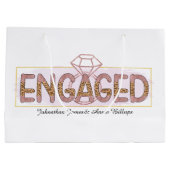 Grand Sac Cadeau Fiançailles mignon ajouter des noms (Dos)