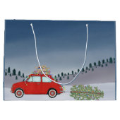 Grand Sac Cadeau Fiat 500 voiture avec arbre de Noël (Dos)