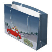 Grand Sac Cadeau Fiat 500 voiture avec arbre de Noël (Dos Angle)