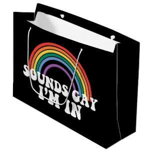 Grand Sac Cadeau Fierté gay LGBT Sons arc-en-ciel gay je suis dedan