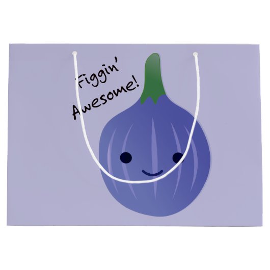 Grand Sac Cadeau figue Awesome Fig Pun (Devant)