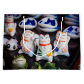 Grand Sac Cadeau figurines de chats à Beckoning (Devant)