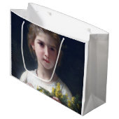 Grand Sac Cadeau Fille avec Mimosa, Bouguereau (Devant Angle)