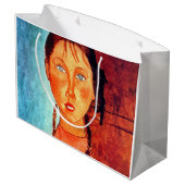 Grand Sac Cadeau Fille avec Pigtails, Modigliani (Dos Angle)