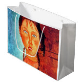 Grand Sac Cadeau Fille avec Pigtails, Modigliani (Devant Angle)