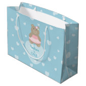 Grand Sac Cadeau Fille Bear Cub Princesse Bébé Première fête d'anni (Dos Angle)