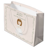 Grand Sac Cadeau Fille Communion priant (Dos Angle)