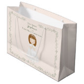 Grand Sac Cadeau Fille Communion priant (Devant Angle)