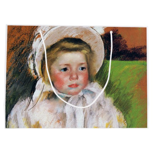 Grand Sac Cadeau Fille dans une Bonnet Blanche, Mary Cassatt (Dos)