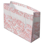 Grand Sac Cadeau Fille Flottant Pink Valentine Coeurs Votre Msg. (Dos Angle)
