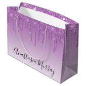 Grand Sac Cadeau Fille & Glam Purple Lilac Parties scintillant Driv (Dos Angle)