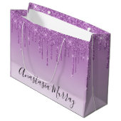 Grand Sac Cadeau Fille & Glam Purple Lilac Parties scintillant Driv (Devant Angle)