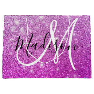 Grand Sac Cadeau Fille & Glam Purple Parties scintillant Étincelles