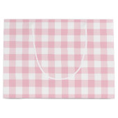 Grand Sac Cadeau Fille Pastel Rose En vichy Plaid (Devant)
