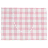 Grand Sac Cadeau Fille Pastel Rose En vichy Plaid (Dos)