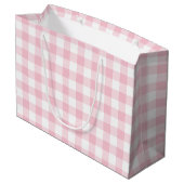 Grand Sac Cadeau Fille Pastel Rose En vichy Plaid (Dos Angle)