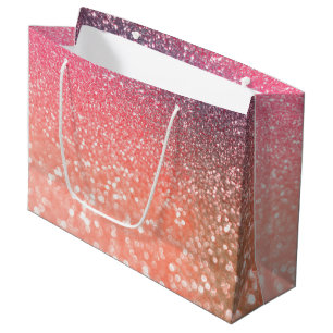 Grand Sac Cadeau Fille Trend Rose Gold Blush Parties scintillant
